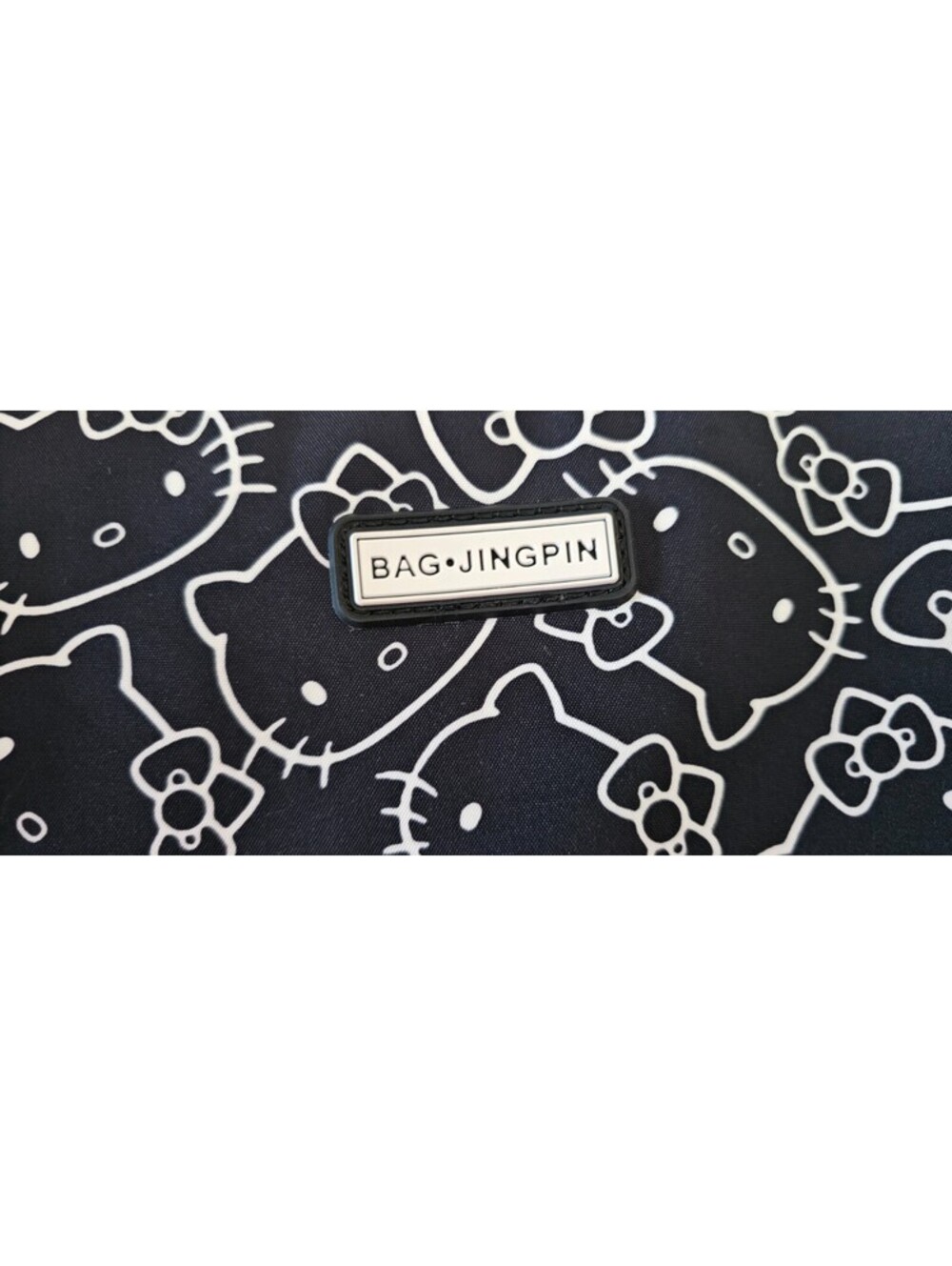 New Bag Jingpin Hello Kitty Shoulder Hand Purse Small Black Faces Bows Zipper - Picture 4 of 11